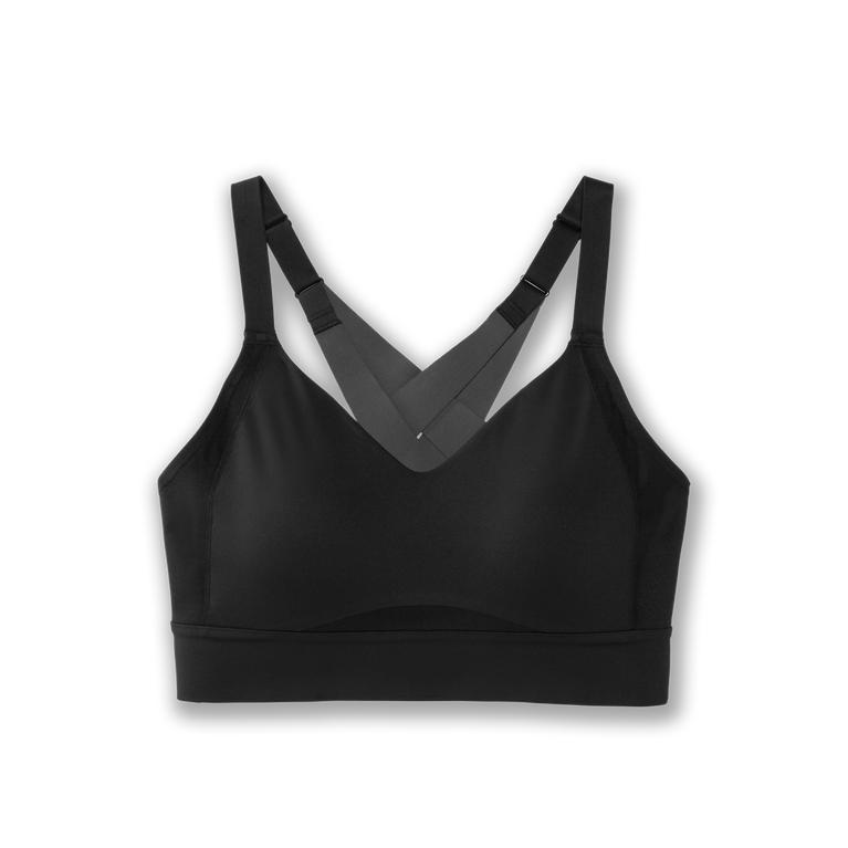 Brooks DRIVE INTERLACE Running Bra Womens Outlet - Black (WVT397651)